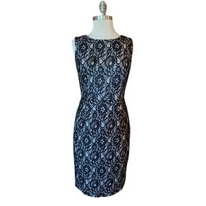 Calvin Klein Cocktail Dress Classic Old Money Lace Party Date Night Sz 6 *Note